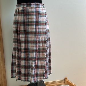 1960s Vintage Red Plaid Wool Wrap Skirt